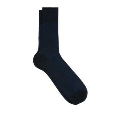 Falke Cotton Over The Knee Socks In Blue