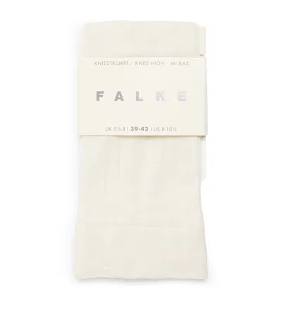 Falke Check Solid Lounge Knee-high Tights In White