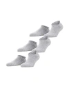 Falke Cool Kick Ankle Socks, Pack Of 3 In Light Gray