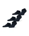 Falke Men's Cool Kick 3-pack Sneaker Sock Bundle In Marine
