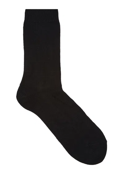 Falke Cosy Wool-blend Socks In Black