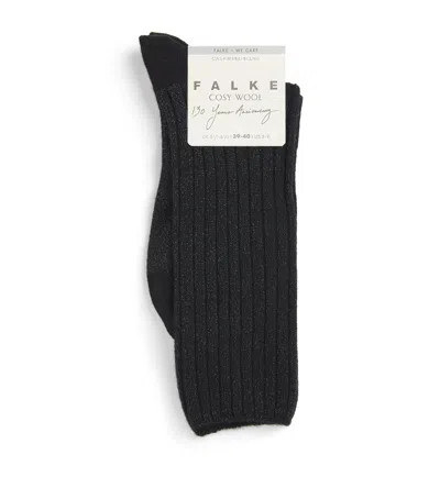 Falke Cosy Wool Boot Socks In Black