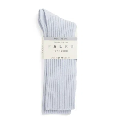 Falke Cosy Wool Boot Socks In Blue