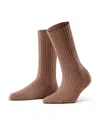 Falke Cosy Wool-blend Boot Socks In Jasper