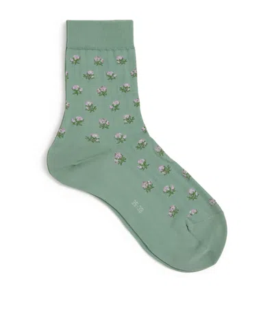 Falke Cotton-blend Family Socks In Green