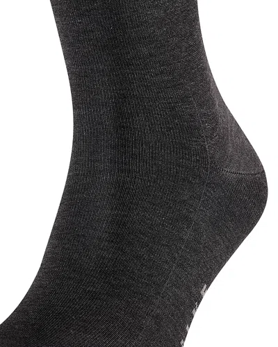 Falke Cotton Blend Fil D'ecosse Mid Calf Socks In Anthracite