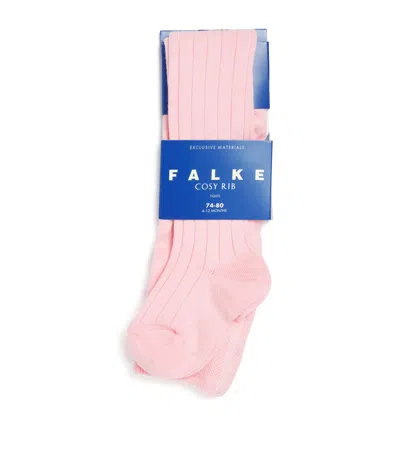 Falke Kids' Cotton-cashmere Cosy Rib Tights In Pink