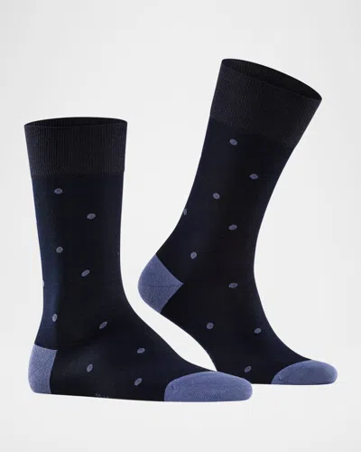 Falke Cotton-nylon Dot Ankle Socks In Navy