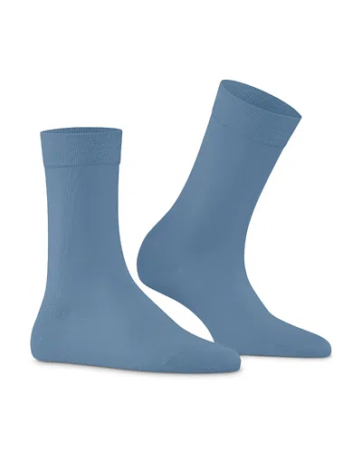 Falke Cotton Touch Crew Socks In Blue