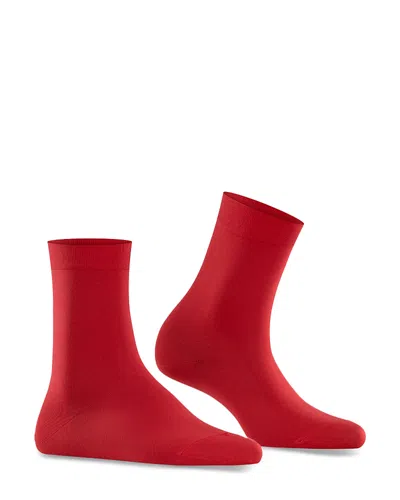 Falke Cotton Touch Crew Socks In Scarlet