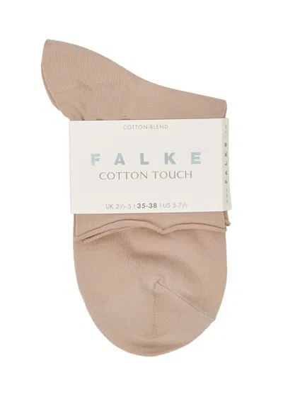 Falke Cotton Touch Fine-knit Cotton Blend Socks In Neutral