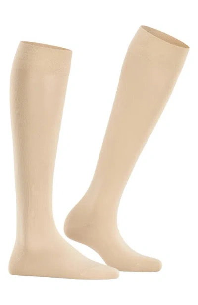 Falke Cotton Touch Knee High Socks In Cream