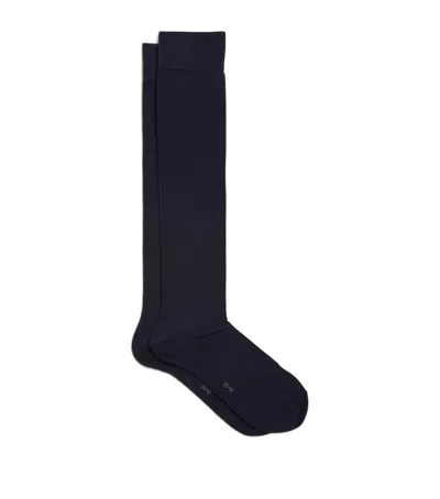 Falke Cotton Touch Knee-high Socks In Navy
