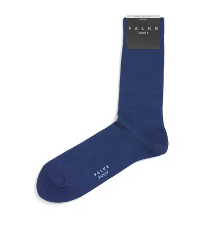 Falke Cotton-blend Family Socks In Blue