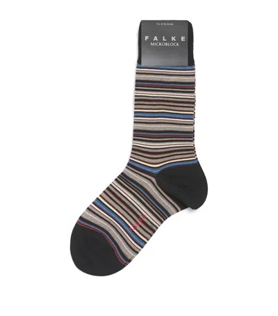 Falke Cotton-blend Microblock Stripe Socks In Multi