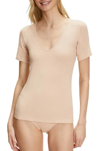 Falke Daily Climate Control Cotton Blend T-shirt In Camel