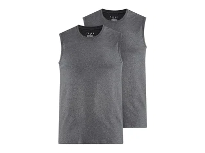 Falke Daily Comfort Crew Neck Muscle Shirt 2-pack In Gray