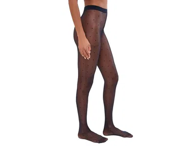 Falke Dots Tights Hose Marine: Small 36-38 (4'9"-5'11" 95-110 Lbs/31-37 Hip) One Size In Black