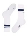Falke Dynamic Cotton Blend Double Stripe Crew Socks In White