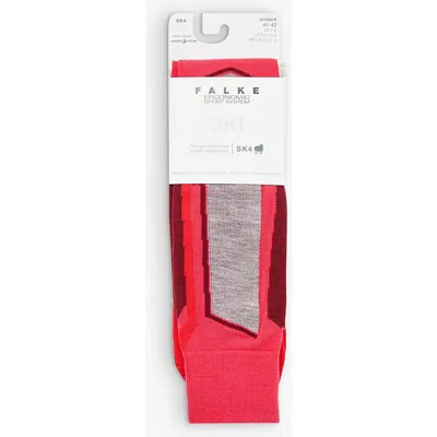 Falke Ergonomic Sport System Womens 8680 Rose Sk4 Advanced Contrast-panel Woven Knee-length Socks