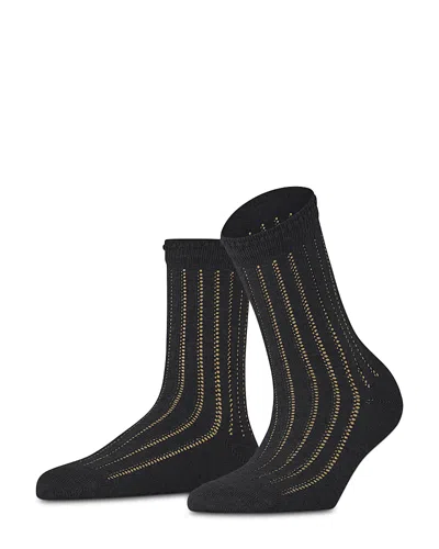 Falke Eyelet Ankle Socks In Black