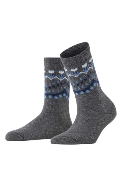 Falke Fair Isle Crew Socks In Blue