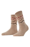 Falke Fair Isle Crew Socks In Brown