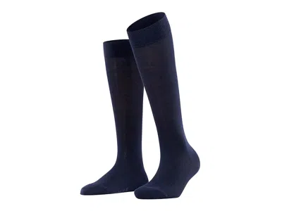 Falke Family Cotton Knee High Women's Crew Cut Socks Shoes Dark Navy: Eu 39-42 (us Women's 8-10.5) In Black