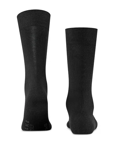 Falke Men's Family 3-pack Solid Cotton Socks In Black