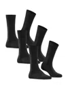 Falke Family Sustainable Cotton Socks, Set Of 3 In Black