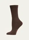 Falke Family Sustainable Cotton Blend Socks In Dark Brown