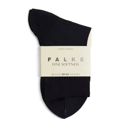 Falke Fine Softness Socks In Navy