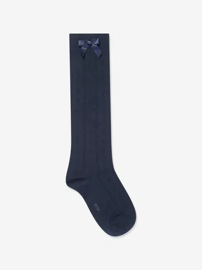 Falke Babies'  Girls Ajour Knee-high Socks In Blue
