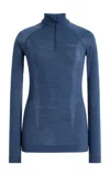 Falke Half-zip Ski Top In Blue