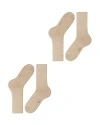 Falke Happy Crew Socks, Pack Of 2 In Sand Melange