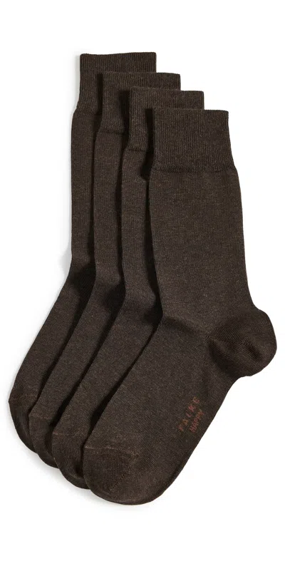 Falke Happy Socks 2 Pack Dark Brown
