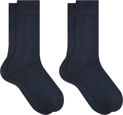 Falke Happy Socks, 2-pack Dark Navy - Size: 47-50 In Blue