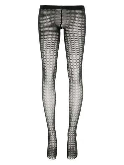 Falke Honeycomb-pattern Tights In Black