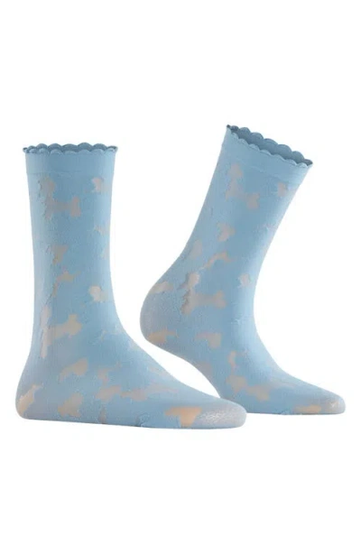 Falke Hydrangea 20 Denier Dress Socks In Blue