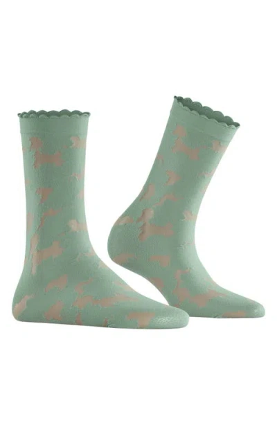 Falke Hydrangea 20 Denier Dress Socks In Green