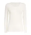 Falke Long-sleeve Daily Climawool T-shirt In Ivory