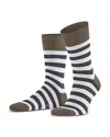 Falke Mapped Line Cotton Blend Mid Calf Socks In Pebble