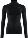 Falke Maximum Warm Quarter Zip Base Layer Top In Black In Black