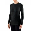 Falke Maximum Warm Crew Neck Base Layer Top In Black In Black