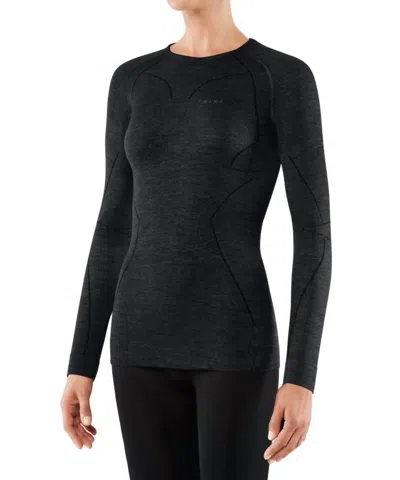 Falke Maximum Warm Quarter Zip Base Layer Top In Black