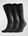 Falke Men's Airport 3-pack Crew Sock Bundle In Black