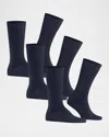Falke Men's Airport 3-pack Crew Sock Bundle In Dark Navy
