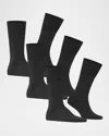 Falke Airport Wool Blend Crew Socks, Pack Of 3 In Anthracite Melange
