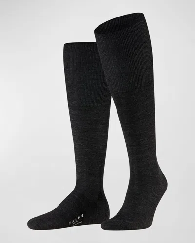 Falke Airport Merino Wool Blend Knee High Socks In Black
