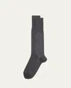 Falke Men's Airport Wool Knee-high Socks In Dark Grey